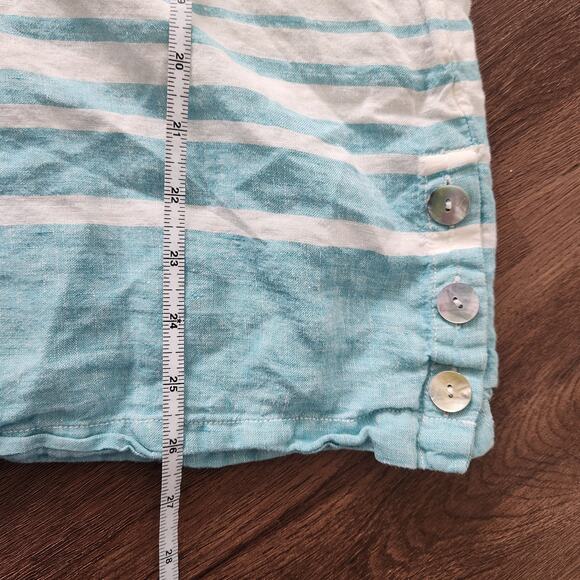 SIGRID OLSEN Linen Tunic Top M Beach Coastal Minimalist Stripes Nautical - Picture 6 of 6